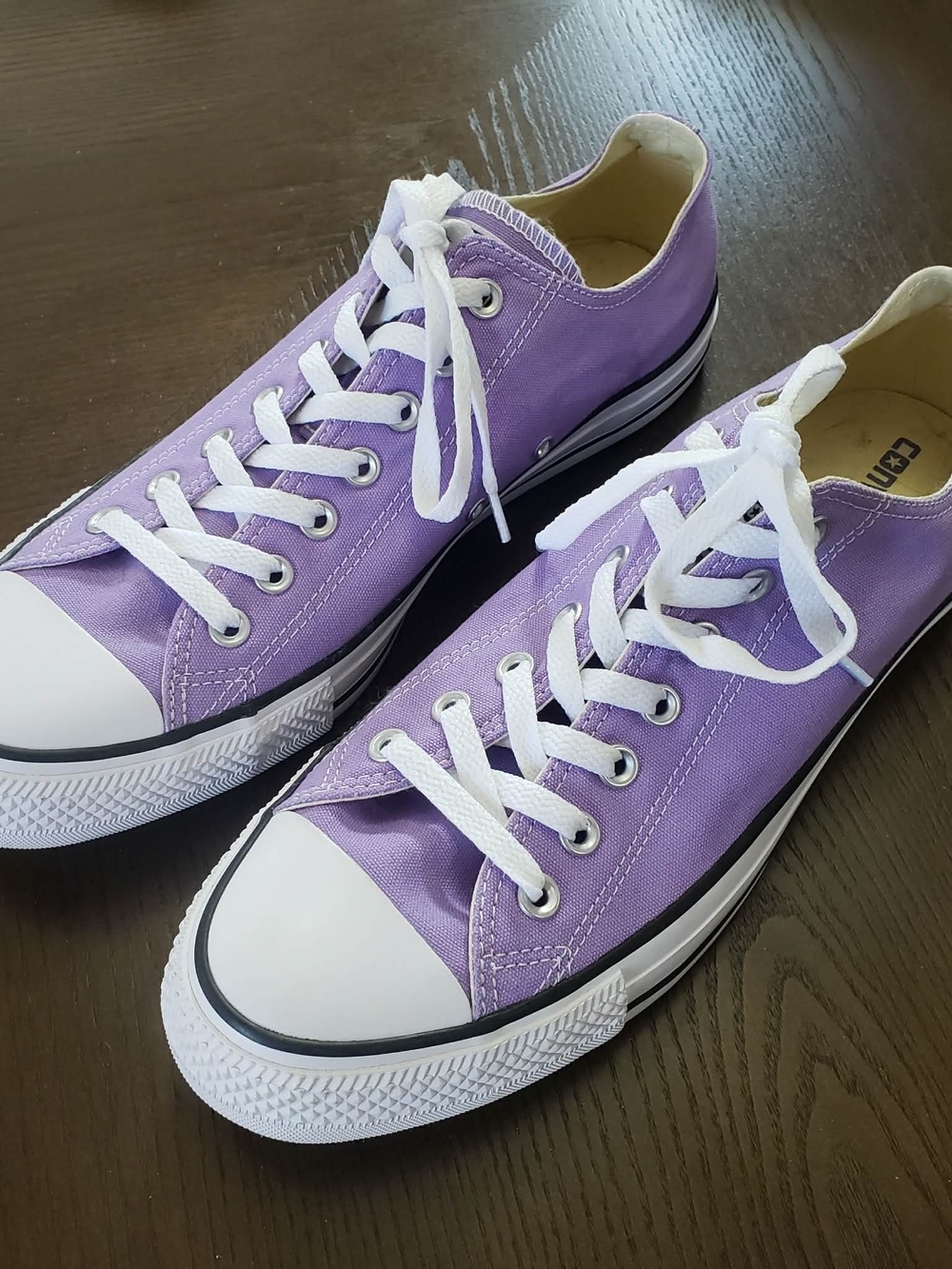 Converse Lavender Canvas Low-Top Sneakers with White Laces Men's Size 11 - Picture 3 of 9